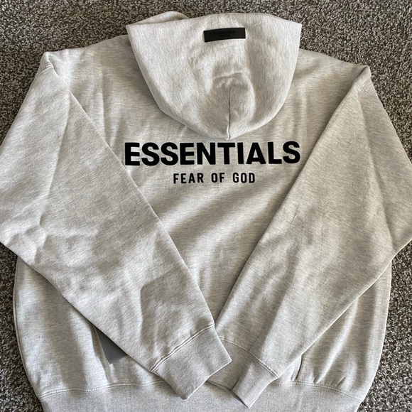 ESSENTIALS FEAR OG GOD LIGHT OATMEAL PULLOVER HOODIE SMALL - Picture 5 of 13